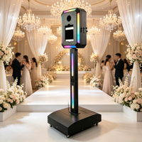 Photomaton vertical à écran tactile en libre-service avec fonction de prise de vue rotative à 360° pour location de mariages et de fêtes