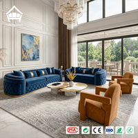 Juego de Sofás Chesterfield de Lujo para Toda la Casa, Personalizado con Botones y Cristales, Muebles para Sala de Estar, Proyecto Integral para Villas y Hoteles