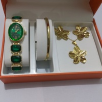 Montres en quartz avec strass, bracelet de montre serti de diamants, ensemble de bijoux en acier inoxydable pour femmes