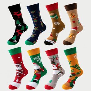 Chaussettes de compression de Noël pour femme, motif Père Noël, bonhomme de neige, dessin animé Kawaii, animaux mignons, cadeau original en fibre de polyester - Product Image 1