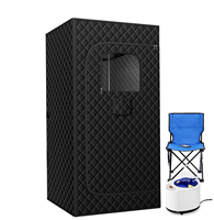 Kit de Sauna Portátil Negra para Pérdida de Peso, Sauna de Vapor Personal Moderna con Silla