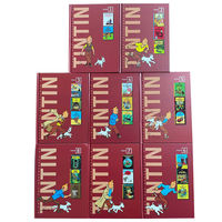 Vente en gros d'un ensemble de 8 livres reliés en couverture rigide, l'histoire de Tintin, livre pour enfants