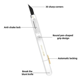 Cuchillo utilitario de hoja de 9mm para estudiantes, navaja portátil y duradera de acero al carbono, soporte OEM personalizado - Product Image 4