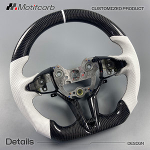 Volante de Fibra de Carbono Personalizado con Empuñaduras de Cuero Blanco para Hyundai Elantra N I20N I30N N-line N-Series 2018-2026 - Product Image 5