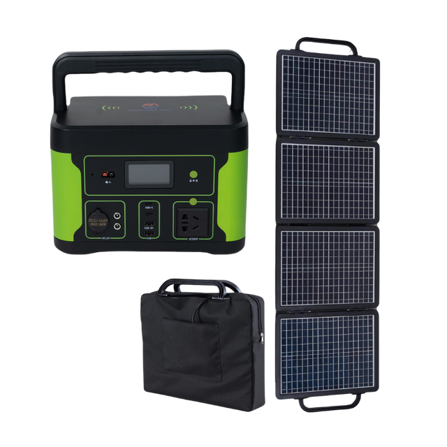 600W 1000W Home Energy Storage Battery Outdoor Portable Emergency Power Station Solar Panel Power Bank Lithium Ion USB-C Green