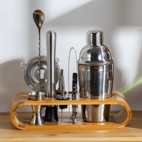 Kit de bar pour divertissements à domicile, outils de mélange de cocktails, kit de barman en acier inoxydable et ensemble de shaker à cocktails Martini
