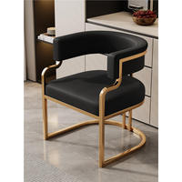 Chaise de salle à manger tendance et de qualité supérieure avec dossier souple et pieds en métal, design unique pour café, maison, restaurant, mobilier