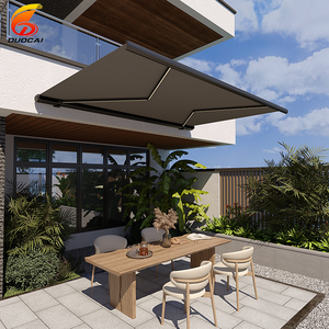 Auvent rétractable Duocai pour patio, jardin, auvent pare-soleil, auvent moderne en aluminium pour porte d'entrée avec commande motorisée, extérieur - Product Image 1
