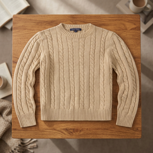 Pull en maille à col rond et manches longues pour homme, anti-rides, gaufré, uni, de marque, pour l'automne et l'hiver - Product Image 3