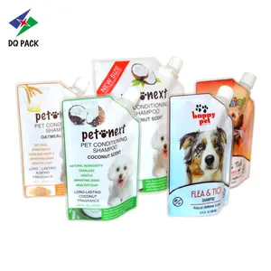 DQ PACK Custom Printed Reusable Pet Shampoo Liquid Soap Nozzle Pouch NY Stand Up Spout Pouch Bag