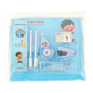 Juego de papelería para niños, venta al por mayor, grapadora y brújulas, juego de papelería de dibujos animados para niñas, regalos de cumpleaños para niños - Product Image 1