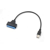 Cable USB 2.0 a SATA Dual con Blindaje Trenzado, Cubierta de PVC, Conductor de Cobre Estañado, 7+15 Pines, para Disco Duro, 0.2m
