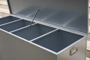 Durable Galvanized Steel <strong>Horse</strong> <strong>Feed</strong> Storage <strong>Bin</strong> with Large Capacity Design for Outdoor Equestrian Farms and Stables Use - Product Image 4