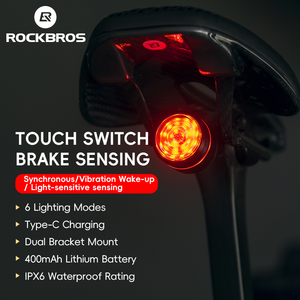 <span class=keywords><strong>ROCKBROS</strong></span> su geçirmez USB şarj edilebilir LED lamba bisiklet kuyruk işık şarj için akıllı taşınabilir bisiklet arka işık bisiklet - Product Image 6