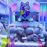 Machine à griffes à monnayeur en métal et acrylique, vente en gros d'usine, avec logo personnalisé imprimé, pour cadeaux et peluches de parc d'attractions