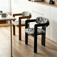 Chaise de salle à manger moderne en bois JP, avec coussin confortable, pieds en bois massif, tissu écologique, idéale pour salon et appartement