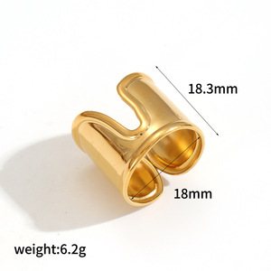 Geometric Stainless Steel <b>Rings</b> For Women Irregular 18k Gold Plated <b>Titanium</b> Steel Fashion Jewelry Gift - Product Image 3