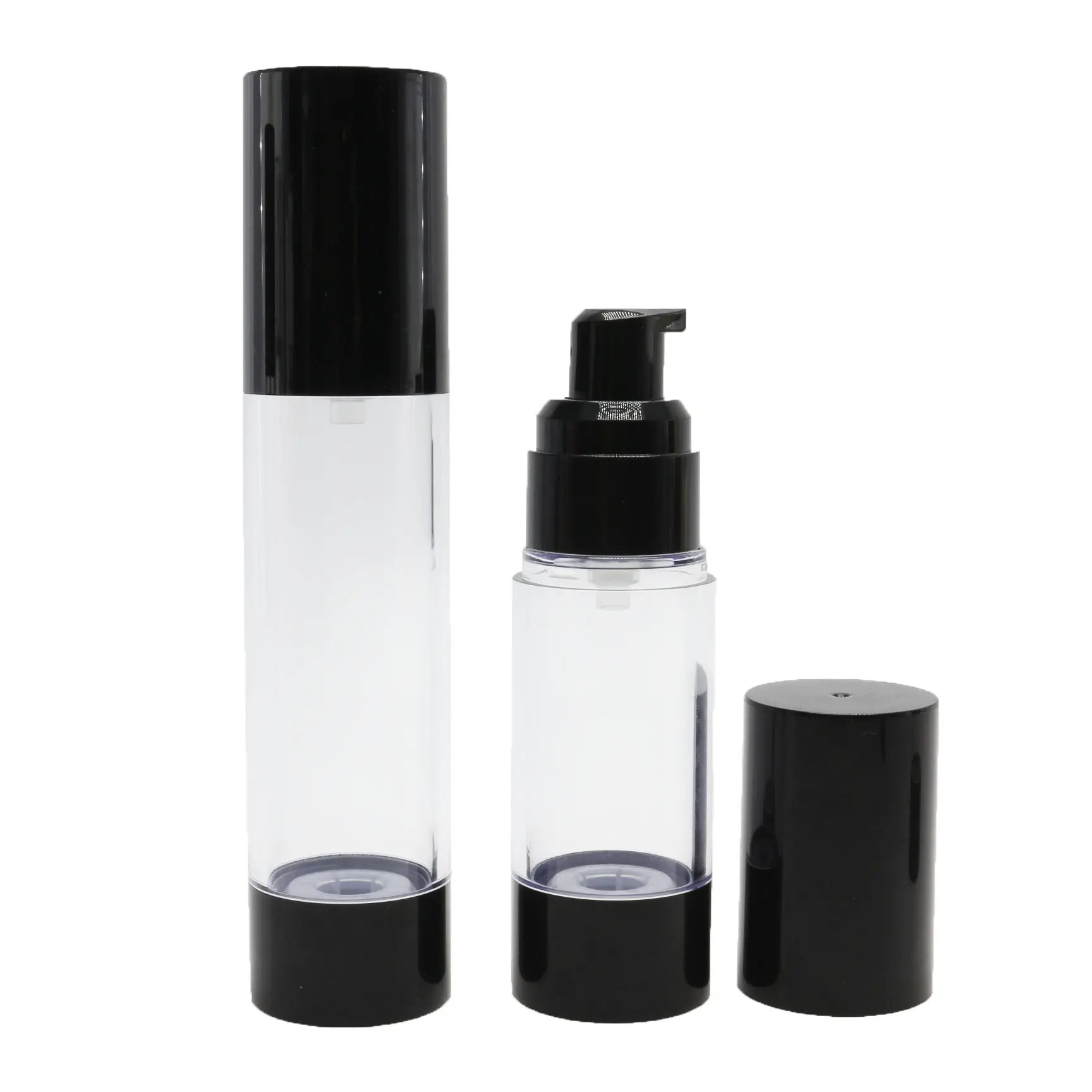 Custom 15ml 20ml 30ml 50ml 80ml 100ml 120ml Black Cosmetic Vacuum Airless Pump serum Bottle AS-AN21