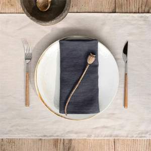 Venta al por mayor 100% de lino tejido servilleta de cóctel servilleta de mesa con <span class=keywords><strong>dobladillo</strong></span> <span class=keywords><strong>inglete</strong></span> para boda fiesta aniversario celebración Cafetería - Product Image 6