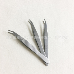 Pinzas pequeñas de acero inoxidable, punta curva de 8 cm, pinzas antideslizantes para bricolaje, micropinzas para suculentas, herramienta para pintura de diamantes. - Product Image 3
