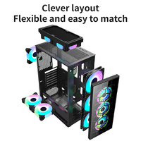 SNOWMAN NEW Design Factory Gaming Computer Case ATX PC Case HD USB3.0 Boîtier d'ordinateur en verre trempé et Towers Server Chassis