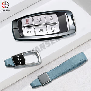 Carcasa de aleación de Zinc para mando a distancia de coche, funda Fob para <span class=keywords><strong>Hyundai</strong></span> <span class=keywords><strong>Genesis</strong></span> G70 G80 GV80 <span class=keywords><strong>G90</strong></span> <span class=keywords><strong>2020</strong></span> 2021 2022, llavero de cuero - Product Image 5