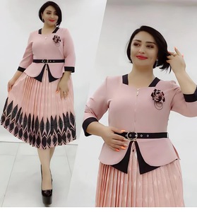 Gonna donna donna russa plissettata donna africano gonna taglie forti con corpetto plissettato stampa <span class=keywords><strong>turchia</strong></span> abito - Product Image 2