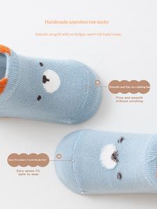 25 paires de chaussettes antidérapantes pour bébé, motif 3D mignon, design <span class=keywords><strong>bateau</strong></span> court, pour la maison, printemps-été - Product Image 3