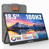 Moniteur portable 18,5 pouces FHD 100 Hz, dalle IPS, 120 % sRGB HDR, écran mat, support intégré, affichage USB-C pour ordinateur portable