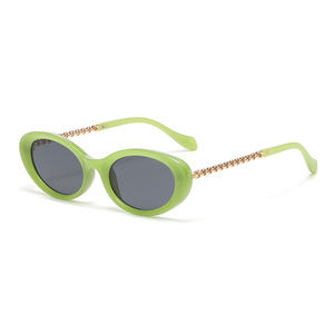 Jamie Z2420 <b>Small</b> Oval <b>Sunglasses</b> Black Plastic Metal <b>Frame</b> UV400 Protection Unisex Travel Style - Product Image 3