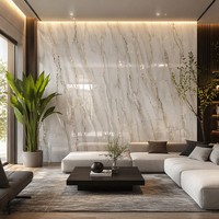 Panneau mural décoratif moderne en PVC brillant UV, flexible, imperméable, ignifuge et résistant à l'humidité, effet marbre, pour usage domestique et hôtelier