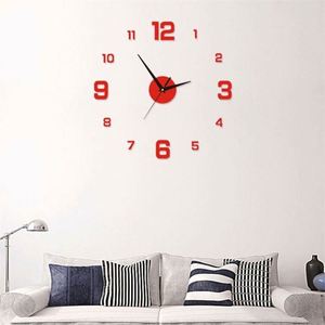 Horloge de sol analogique 3D lumineuse sans cadre en acrylique, autocollants silencieux DIY pour sol, décoration murale silencieuse pour salon, chambre, bureau, quartz - Product Image 3