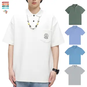 Tùy Chỉnh Chất Lượng Cao Người Đàn Ông Mock Cổ Cộng Với Kích Thước Áo Thun 100% Cotton Heavyweight T-Shirt Cho Nam Giới