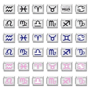 สร้อยข้อมือโมดูลาร์สไตล์ยุโรปข้ามพรมแดน ดีไซน์อิตาลี ประดับจักรราศี 12 ราศี วัสดุสแตนเลส สร้างสรรค์แบบ DIY - Product Image 1