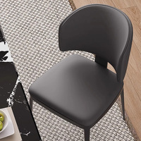 Chaise de salle à manger en métal avec dossier, style italien moderne et minimaliste, confortable, design simple pour restaurant et usage domestique
