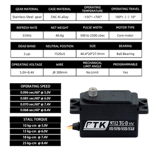 PTK 9712 TG-Dメタルデジタル短短短ボディサーボモーター<span class=keywords><strong>RC</strong></span>ドリフト車両1/10 1/12高電圧 - Product Image 2