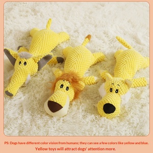 Jouet créatif jaune en forme d'animal pour chien, jouet en peluche durable à mâcher et qui couine pour animaux de compagnie - Product Image 5