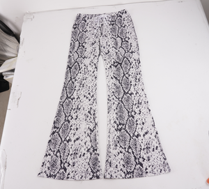 Pantalon évasé à imprimé serpent pour femme, pantalon en tricot taille basse avec lacets et coupe ajustée, bas de tenue streetwear décontracté et audacieux - Product Image 2