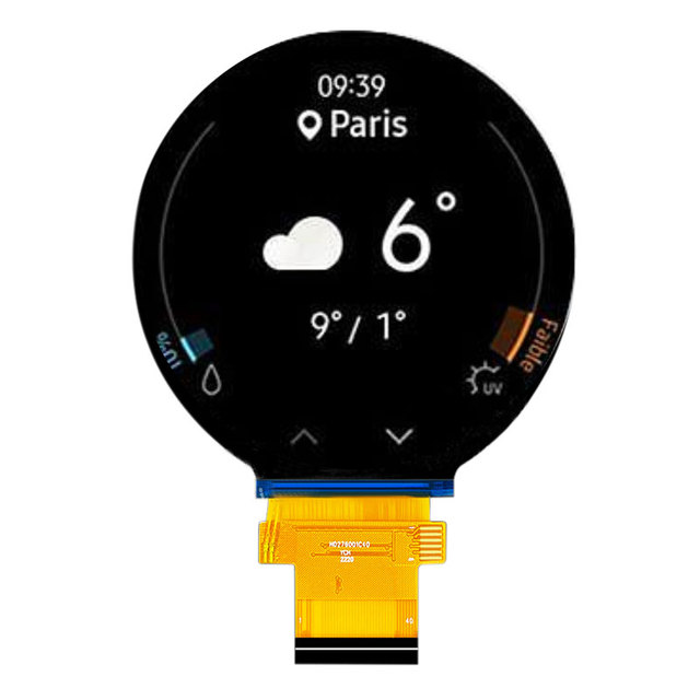2.8 Inch Circular Display 480x480 40pins SPI RGB Interface TFT Round LCD Screen For AR VR