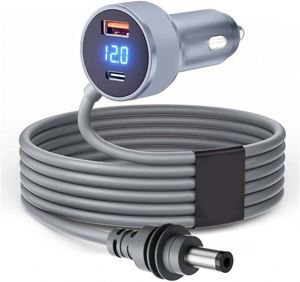 For Mini Car Charger DC Power Cable Cigarette Lighter 12V-48V with Digital Display Durable <b>USB</b>-<b>C</b> 140W <b>USB</b>-<b>A</b> 35W Ports - Product Image 1