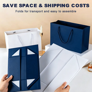 Scatola Regalo Magnetica Pieghevole di Lusso con Logo Personalizzato, Confezione Rigida in Carta per Abbigliamento e Cosmetici - Product Image 2