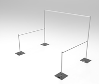 Structure semi-circulaire en aluminium robuste et réglable de 2,4 m (10x10 pieds) pour rideaux et tentures, idéale pour la décoration de mariages, de maisons et de bureaux - Annielu
