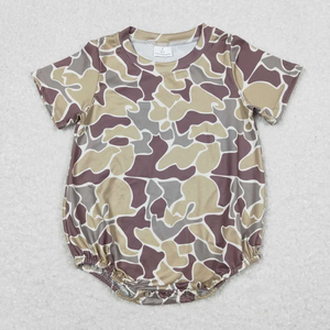 Combinaison d'été pour bébé, prête à être expédiée, combinaison courte à manches courtes camouflage pour garçon - Product Image 6
