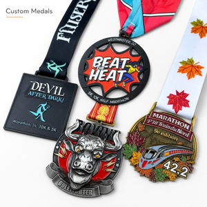 Medallas Deportivas Personalizadas al por Mayor, Medallas de Aleación de Zinc, Diseño Personalizado con Cinta, Fabricante OEM ODM - Product Image 2