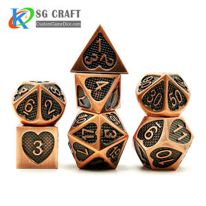 Juego de dados de corazón de Color de alta calidad de cara personalizada dados de Metal de esquina cuadrada mazmorras y dragones - Product Image 6