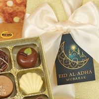 Boîte cadeau rigide personnalisée écologique et recyclable avec pelliculage mat et revêtement UV pour bonbons, biscuits, desserts, truffes, forme carrée avec séparateur