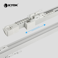 KYOK Rail de rideau de plafond intelligent moderne Application de chambre à coucher intérieure numérique Commande vocale avec rail moteur alimenté par batterie