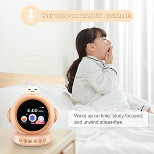 触摸按钮电池供电儿童学习计时器 WiFi 天气音乐会说话机器人语音命令倒计时闹钟静音书桌 - Product Image 6
