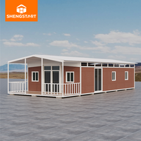 Maison Modulaire Préfabriquée Pliable Portable en Bois pour 1 à 4 Chambres, Petite Villa Capsule Extérieure Extensible, Conteneur Habitable