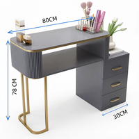 Table de manucure professionnelle portable et pliable en bois avec chaise et tiroirs multi-rangements pour salon de beauté - Écologique et commerciale